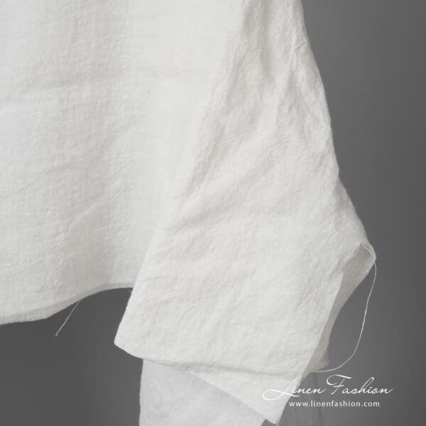 Off-white wide washed linen fabric