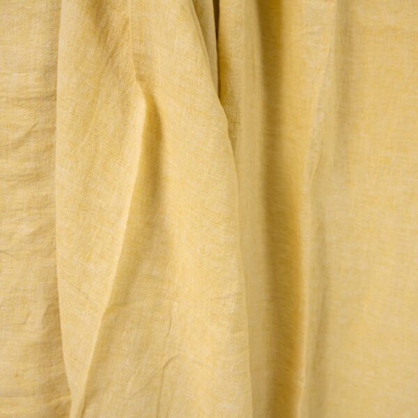 wide washed linen yellow fabric for bedlinen