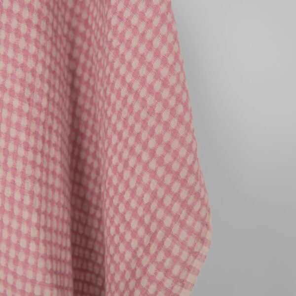 Washed linen fabric in greyish lilac structural weave pattern