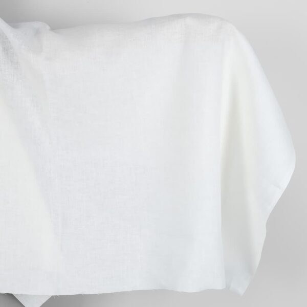 Tessuto di lino in tinta unita bianco crema