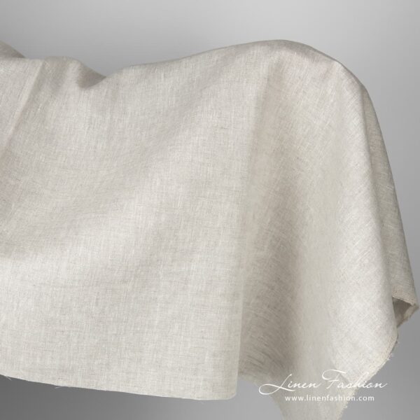 Pure linen fabric in light grey colour