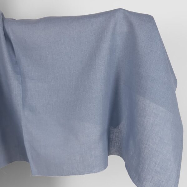 Tessuto di lino in tinta unita di colore grigio-blu