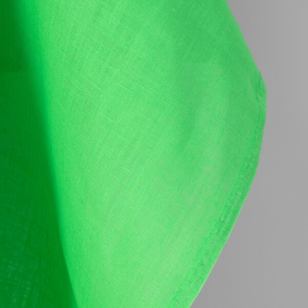 Tessuto di lino tinta unita verde neon - immagine 3