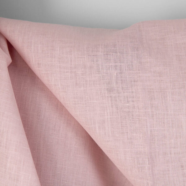 Tessuto di lino tinta unita rosa pastello - immagine 2