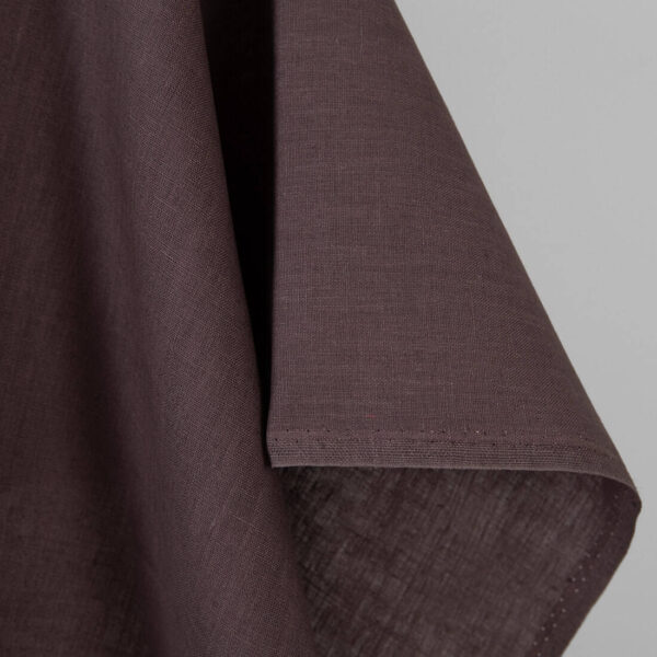 Tessuto di lino marrone tenue - immagine 3