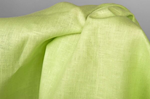 Tessuto di lino di colore verde lime - immagine 2