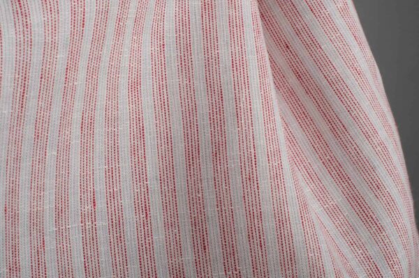 Tessuto di lino bianco a righe rosse - immagine 3