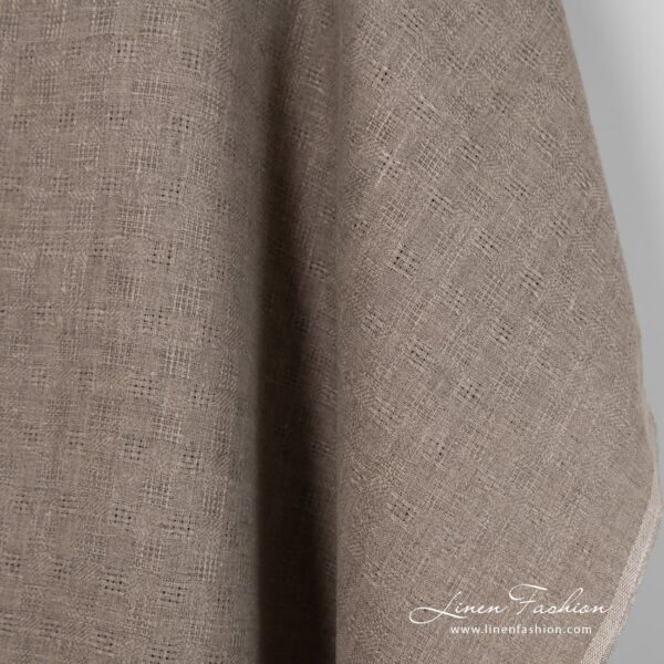 Undyed linen fabric with checks