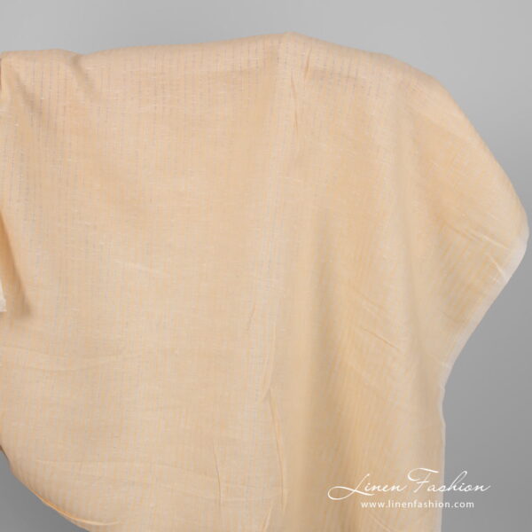 Cream colour striped linen fabric