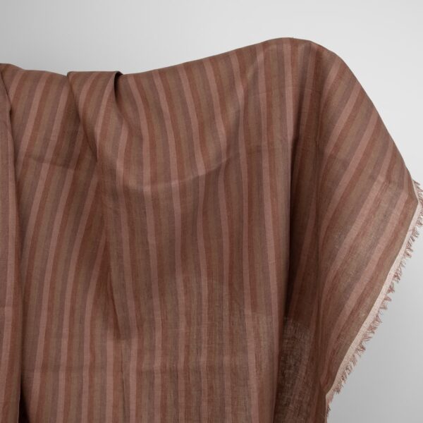 linen fabric in brown stripes