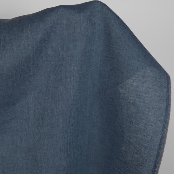 Tessuto di lino di colore grigio-blu scuro - immagine 2