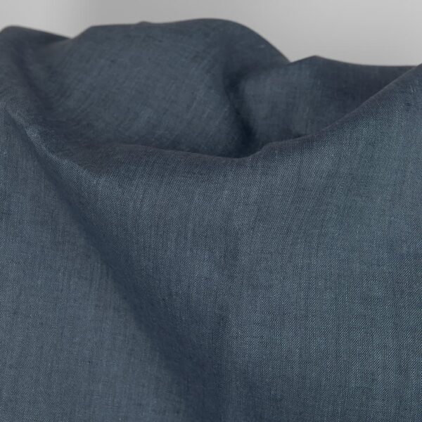 Tessuto di lino di colore grigio-blu scuro - immagine 3