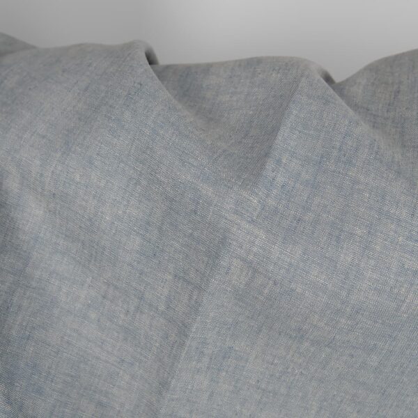 Tessuto di lino grigio-blu melange - immagine 3