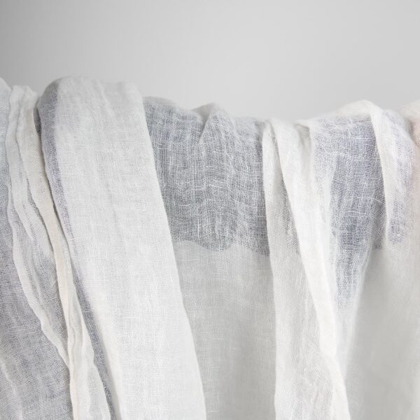 Off-White Transparent Linen Fabric, gauze washed