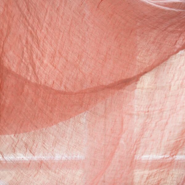 Tessuto di lino garzato rosa polveroso lavato - immagine 2