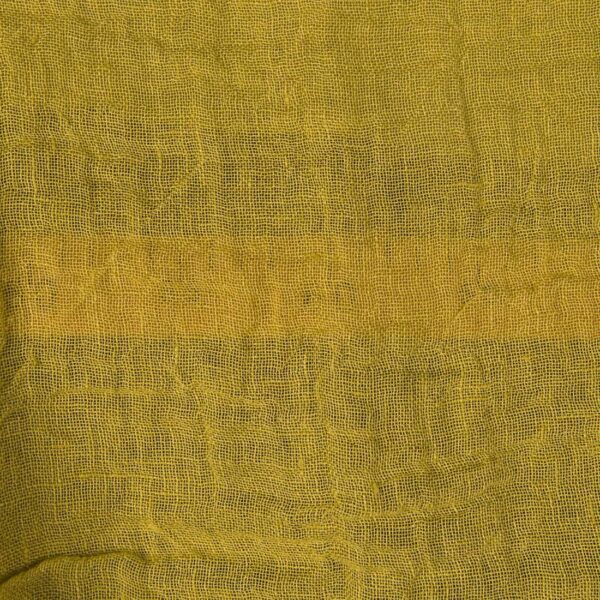 Tessuto di lino trasparente giallo-verde lavato - immagine 2