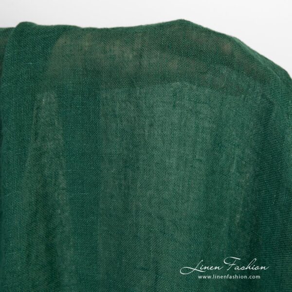 Forest green linen gauze fabric