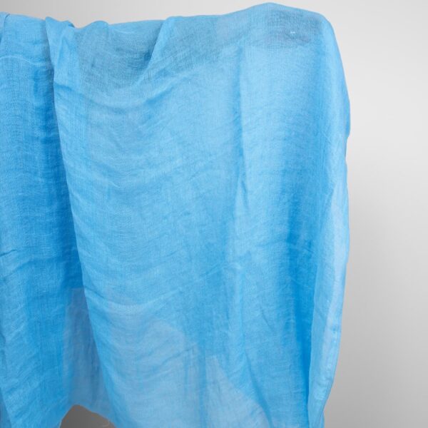 linen gauze bright blue fabric