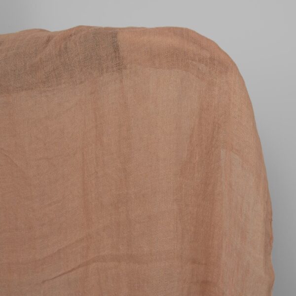 Washed sheer linen fabric light clay colour product photo