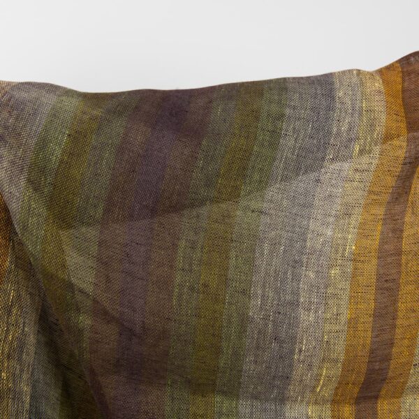 Colourful transparent pure linen fabric close up detail