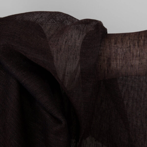 Dark brown linen fabric, pure linen