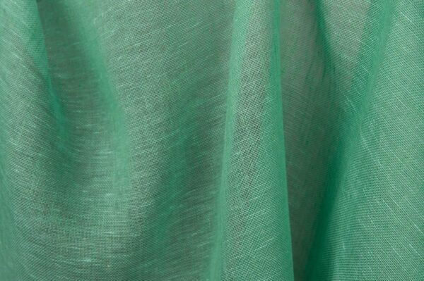 Tessuto di lino verde menta trasparente
