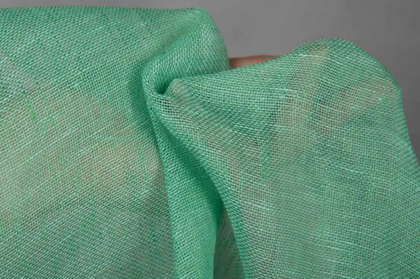 Tessuto di lino verde menta trasparente - immagine 2