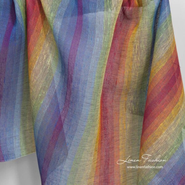 Tessuto di lino trasparente arcobaleno - immagine 2