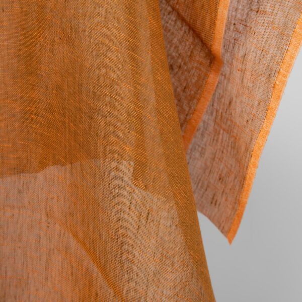 orange brown gauze linen fabric, transparent
