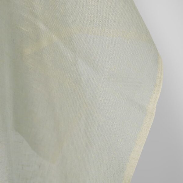 Tessuto di lino grigio verde melange - immagine 4