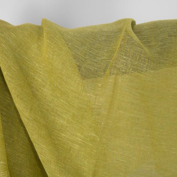 Tessuto di lino giallo verde trasparente - immagine 3