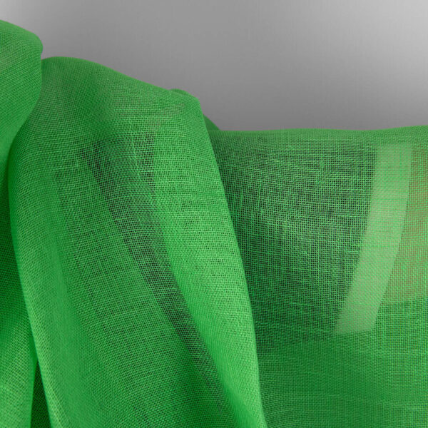 Tessuto di lino verde neon garzato - immagine 3