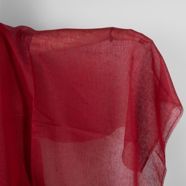 Linen fabric deep red colour transparent