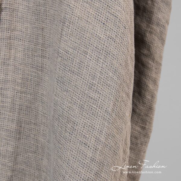 Blue and flax colour linen fabric.