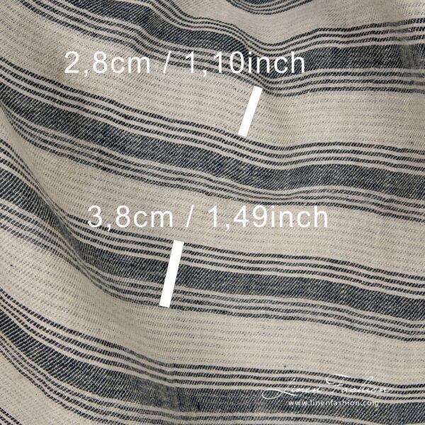 Striped linen fabric sizes