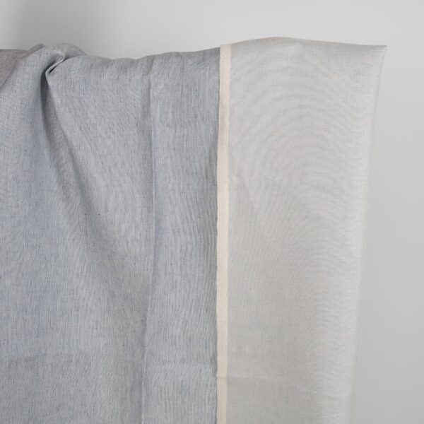 Tessuto di lino blu e grigio double-face