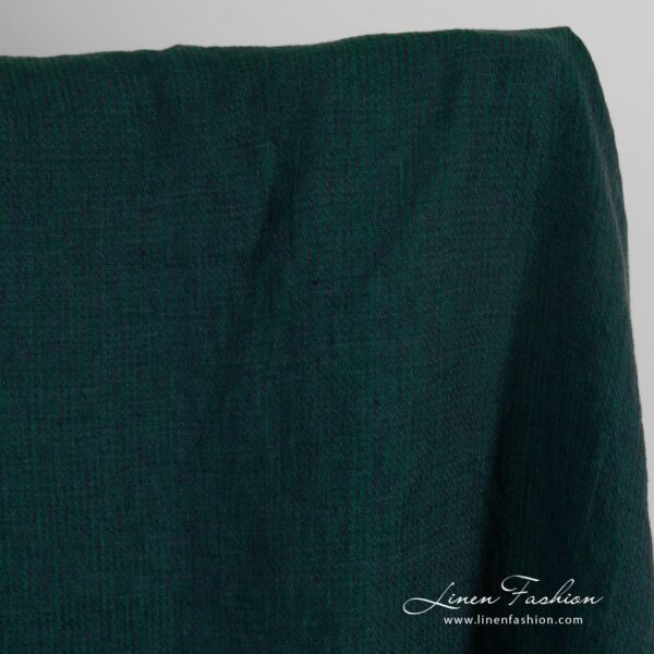 Blue-green linen fabric, washed