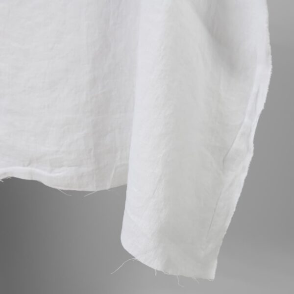 Linen washed fabric optic white colour edge view photo