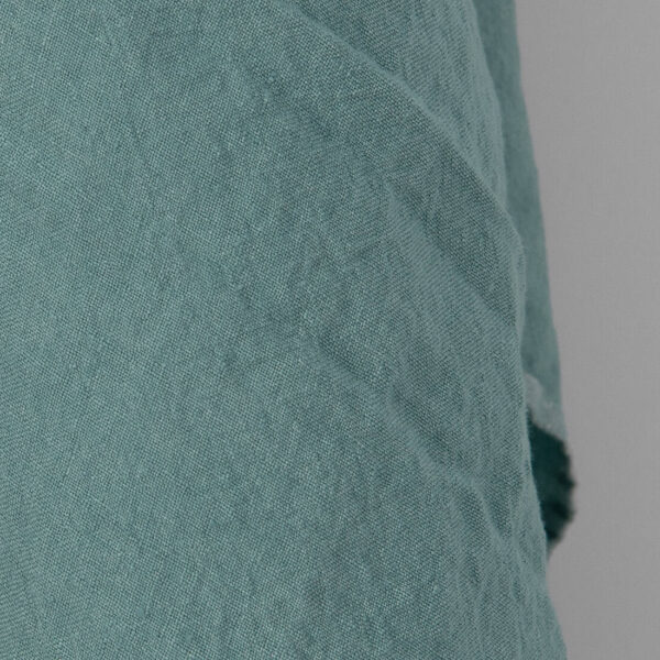 Wide washed linen fabric plain aquamarine, extra wide