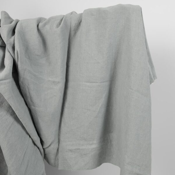 linen wide washed blue grey fabric