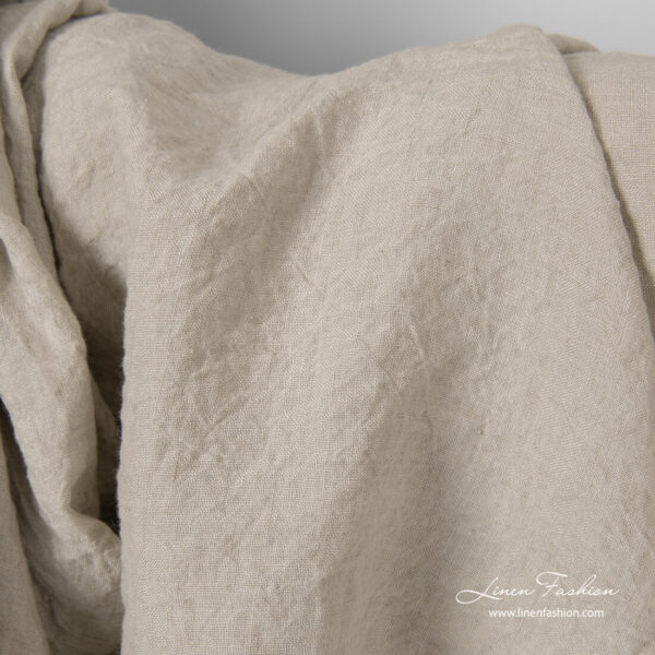 Washed sand colour linen fabric