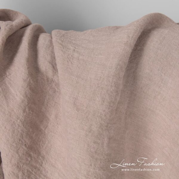 Washed smokey rose linen fabric, extra width