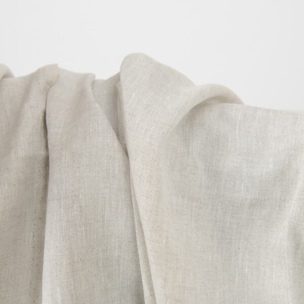 Plain linen fabric in light grey texture