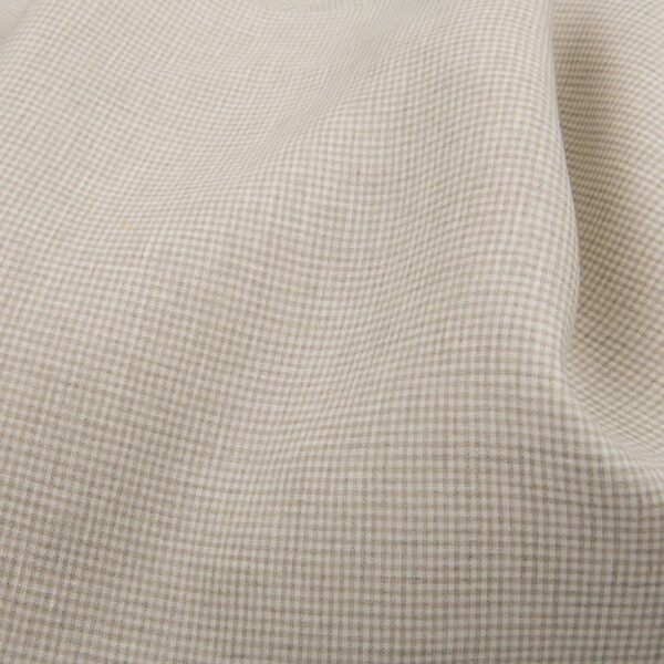 Tessuto di lino a piccoli quadri beige