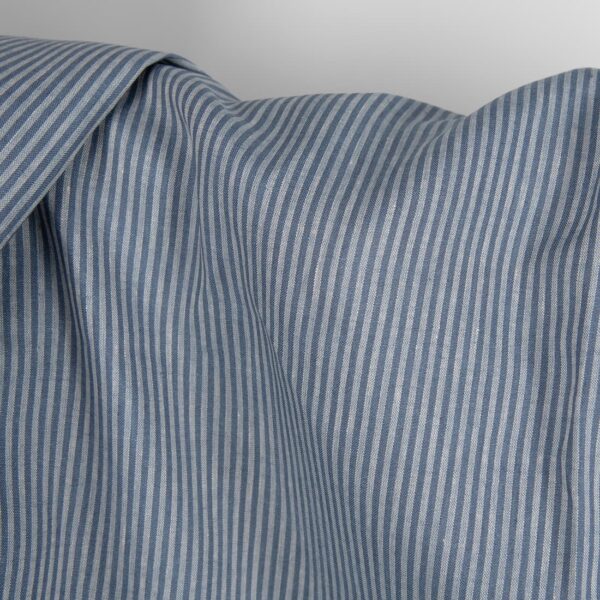 Tessuto di lino a righe blu - immagine 3