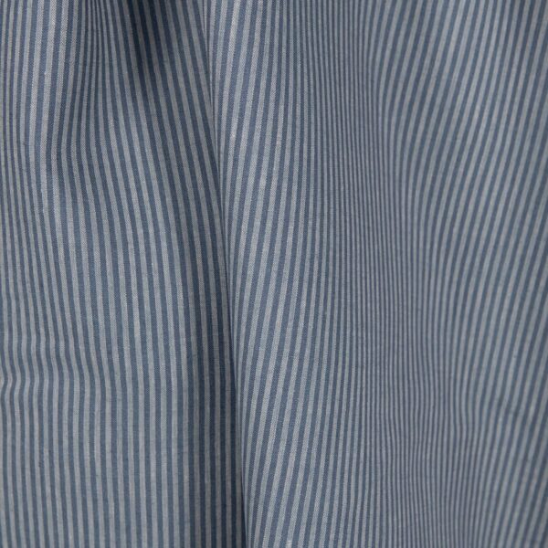 Tessuto di lino a righe blu - immagine 2