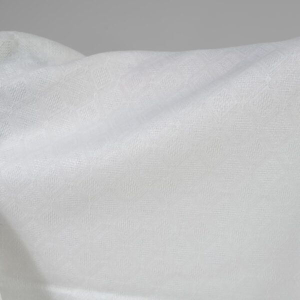 Linen cotton fabric optic white rhombus pattern product photo