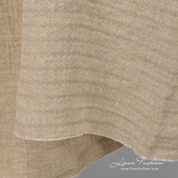 Light brown double-sided linen fabric, washed