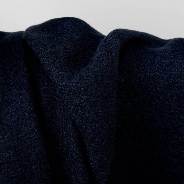 Black variegated jacquard linen fabric, with blue