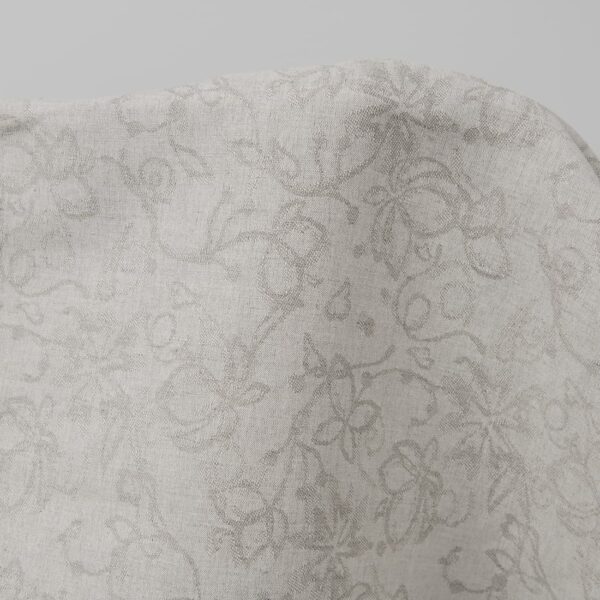 Natural colour linen cotton jacquard fabric with flowers product photo